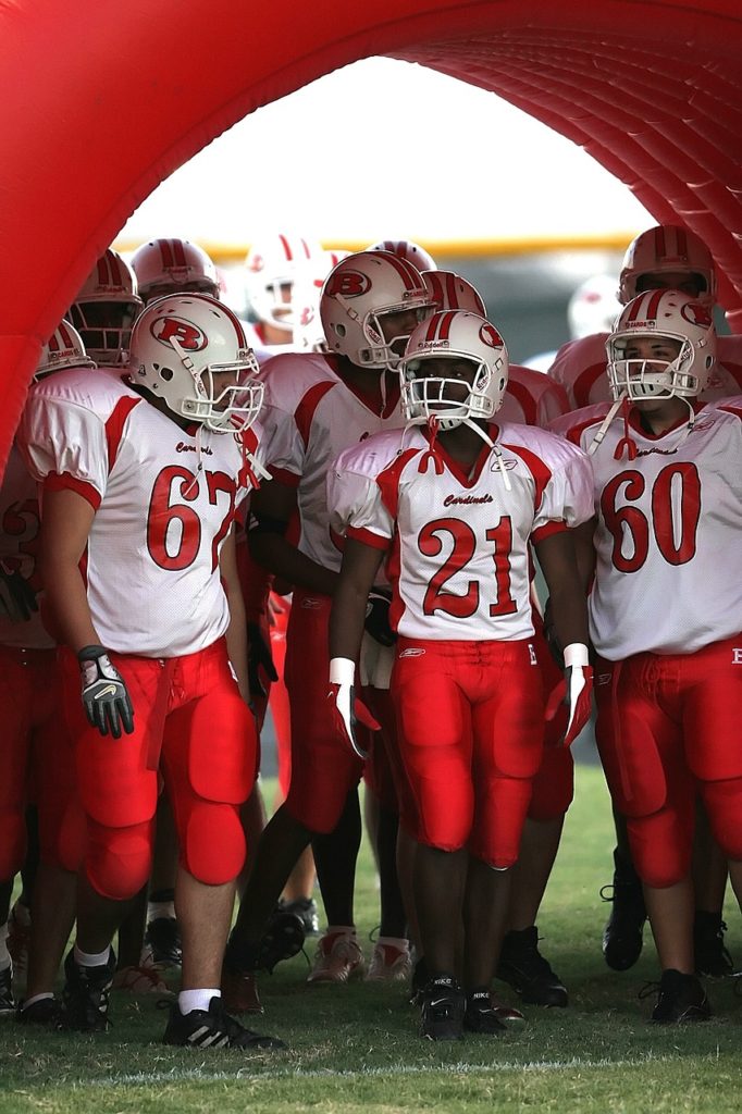 football team, american football, pre-game
