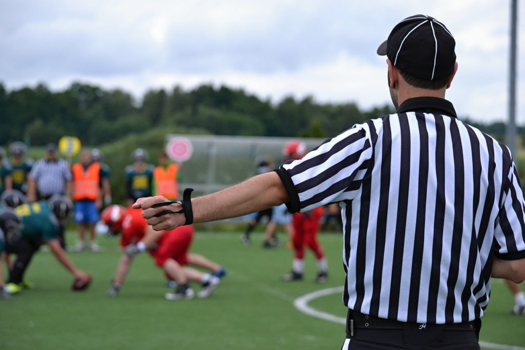 american football, referee, football